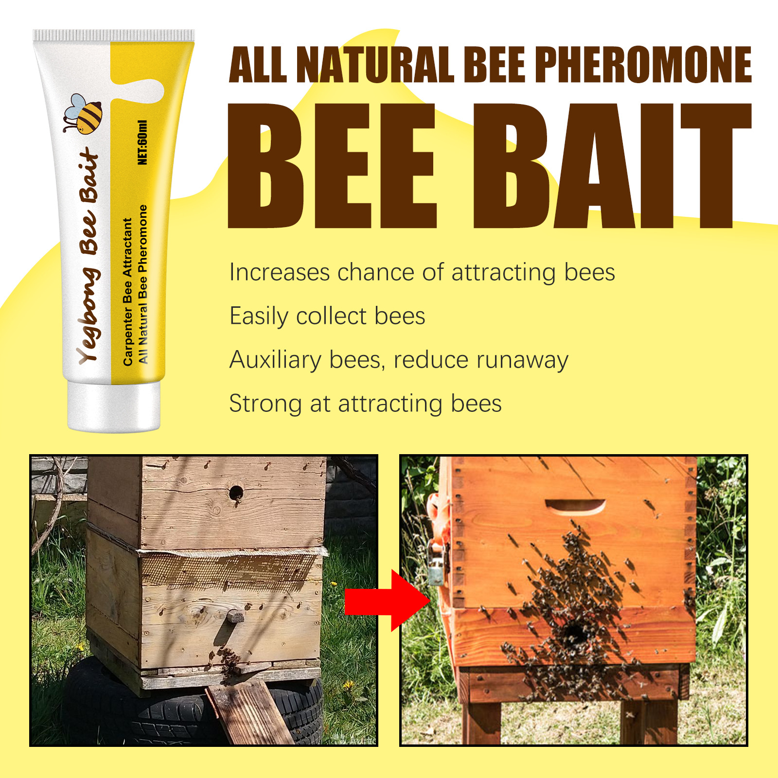 Yegbong Bee Attractant, Bee Trap, Melon Orchard Adhesive, Needle Trap, Beekeeping Equipment and Tools