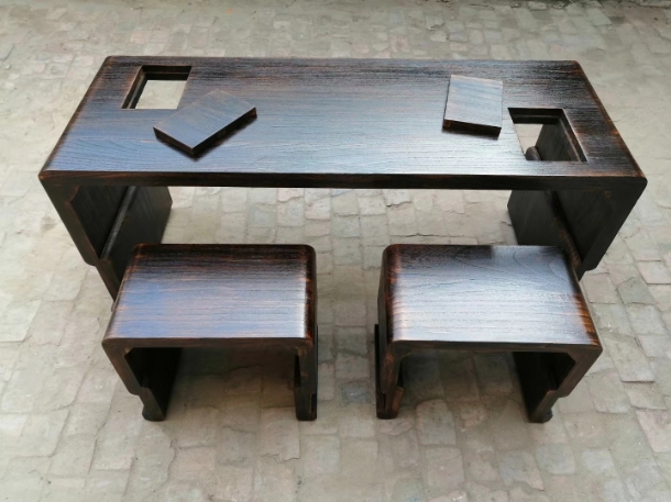 Стол и стул для гуцина из цельного дерева, соединение в шип и паз, новый китайский стиль, стол для гуцина для начинающих, резонансный пианино стол, стандартный товар