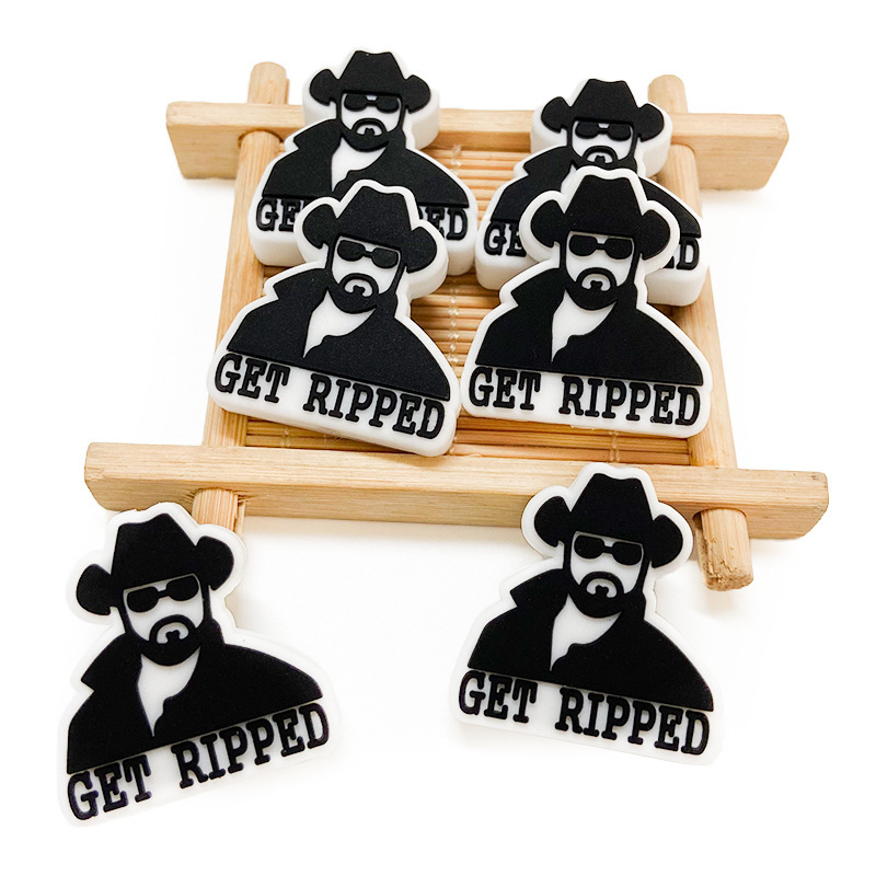 Manufacturer Supplies Silicone Black Letter Beads Baby Teething Chewing Baby Teether DIY Jewelry Accessories