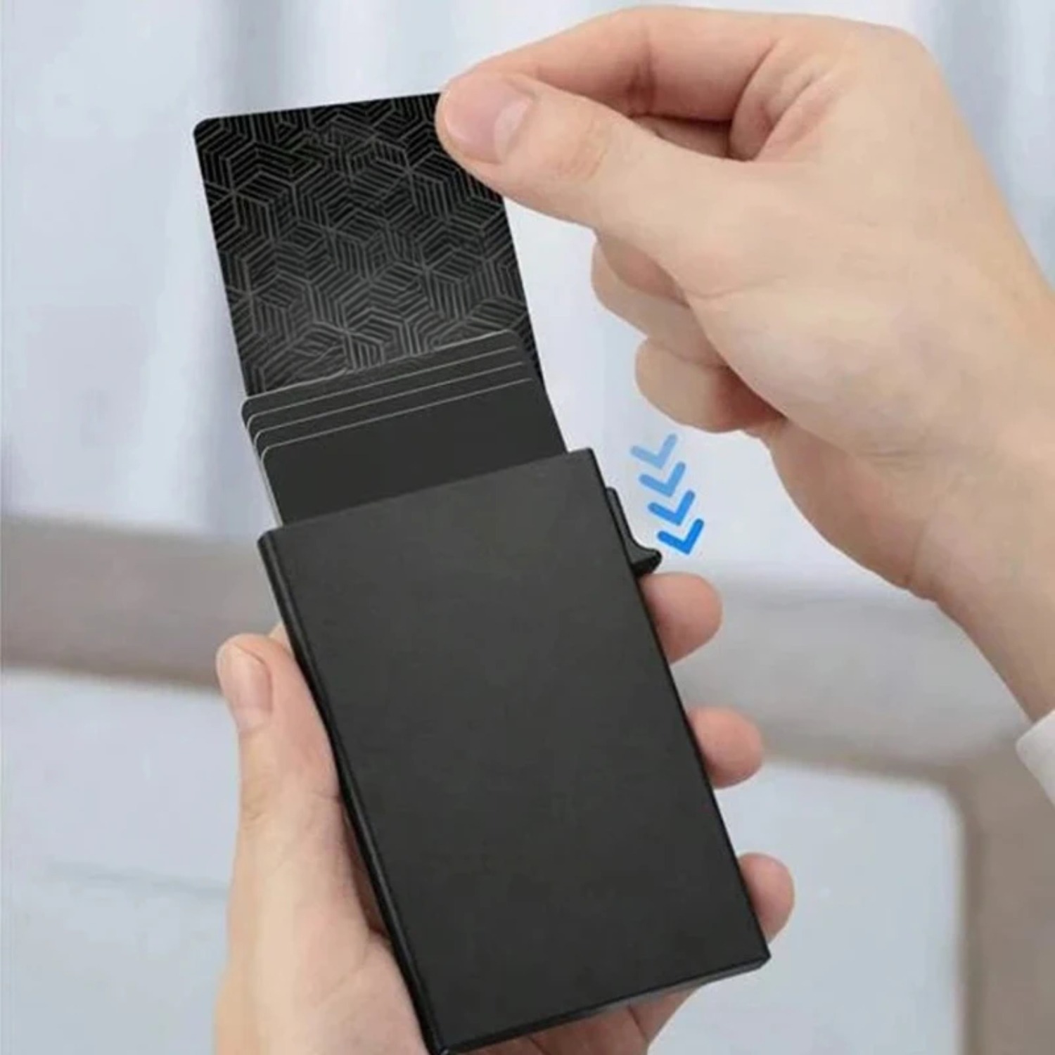 Side push aluminum alloy card case metal automatic elastic card wallet side press card case RFID aluminum card case cross-border hot sale