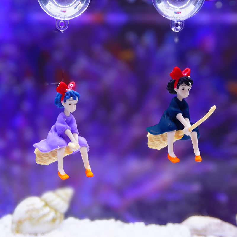 Little Red Book Aquarium Landscaping Decoration Little Witch Aqua Diver Fairy Ball Character Hayao Miyazaki Purple Magic