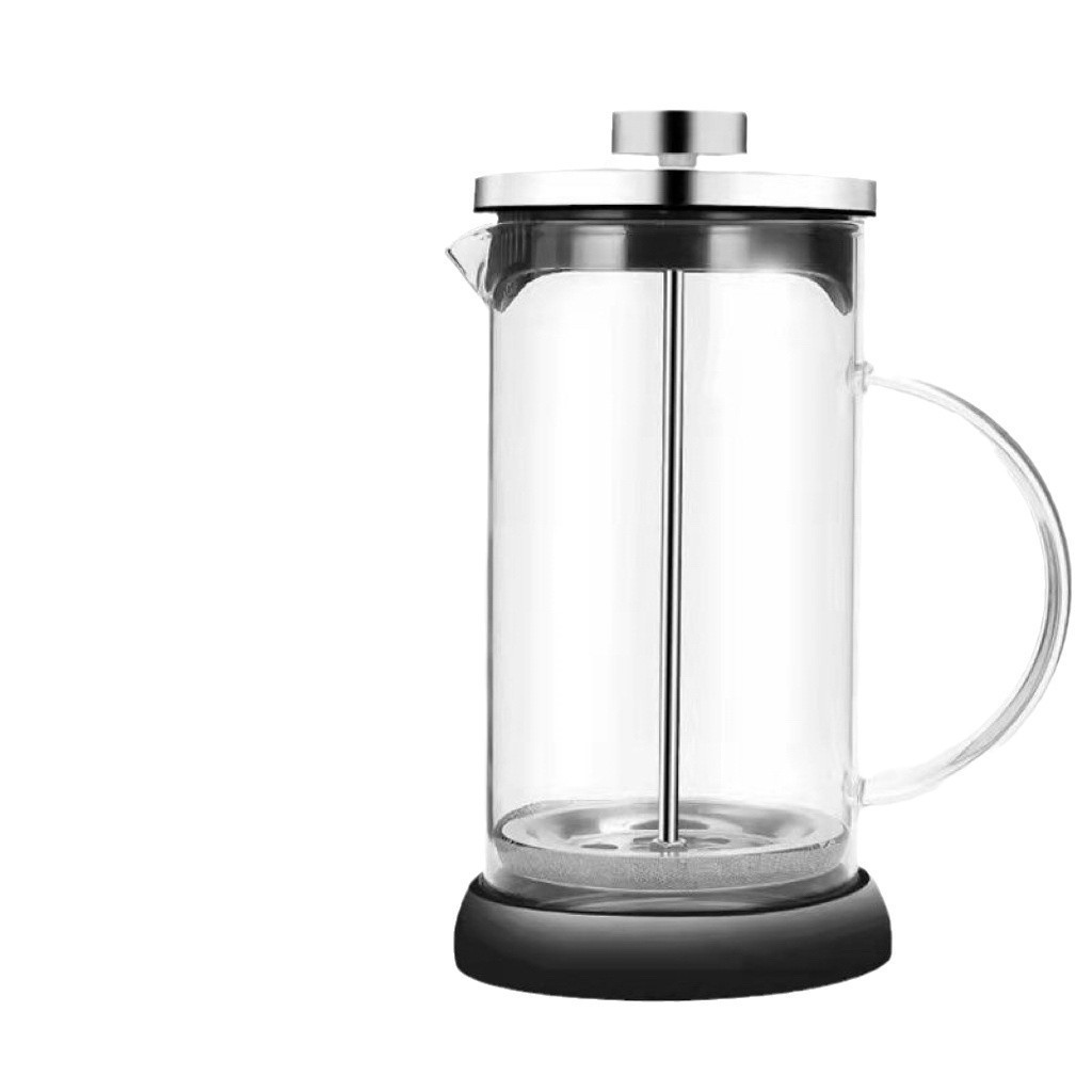 New Lazy Style Glass Press Pot Wooden Lid Borosilicate Glass Coffee Pot Heat-Resistant Explosion-Proof Green Tea Pot Tea Pot