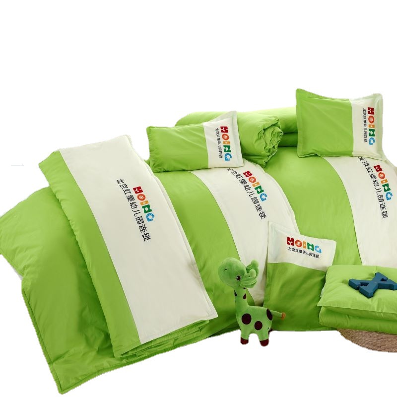 Customized Cotton Kidsren's Student Quilt Bedding Baby Bed Bed Sheets Quilt Cover Pure Cotton Kindergarten Quilt Mattress Three-Piece Set