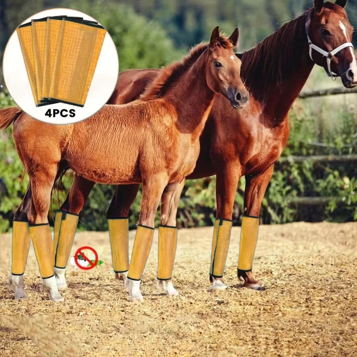 Cross-Border Equestrian Supplies Horse Leggings, Horse Leg Anti-Mosquito Cover, Horse Leggings, Anti-Mosquito Horse Leg Cover, Special Breathable Horse Leg Protective Cover