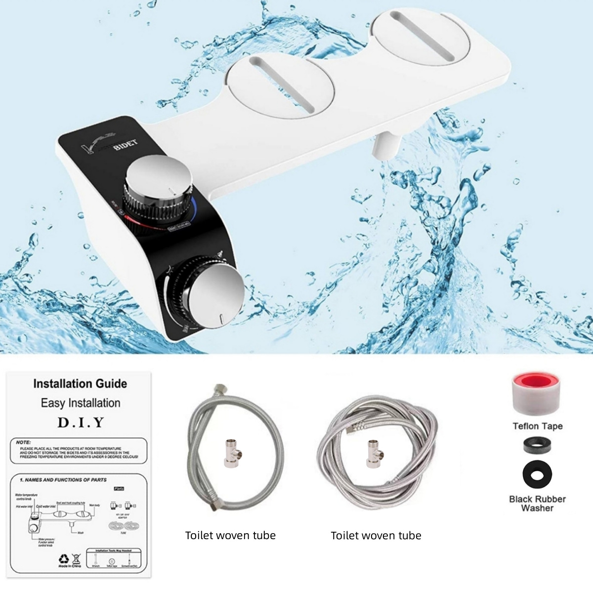 Amazon's Simple Installation Bidet, No Electricity, Smart Toilet Seat Butt Flusher, Hot and Cold Dual Spray