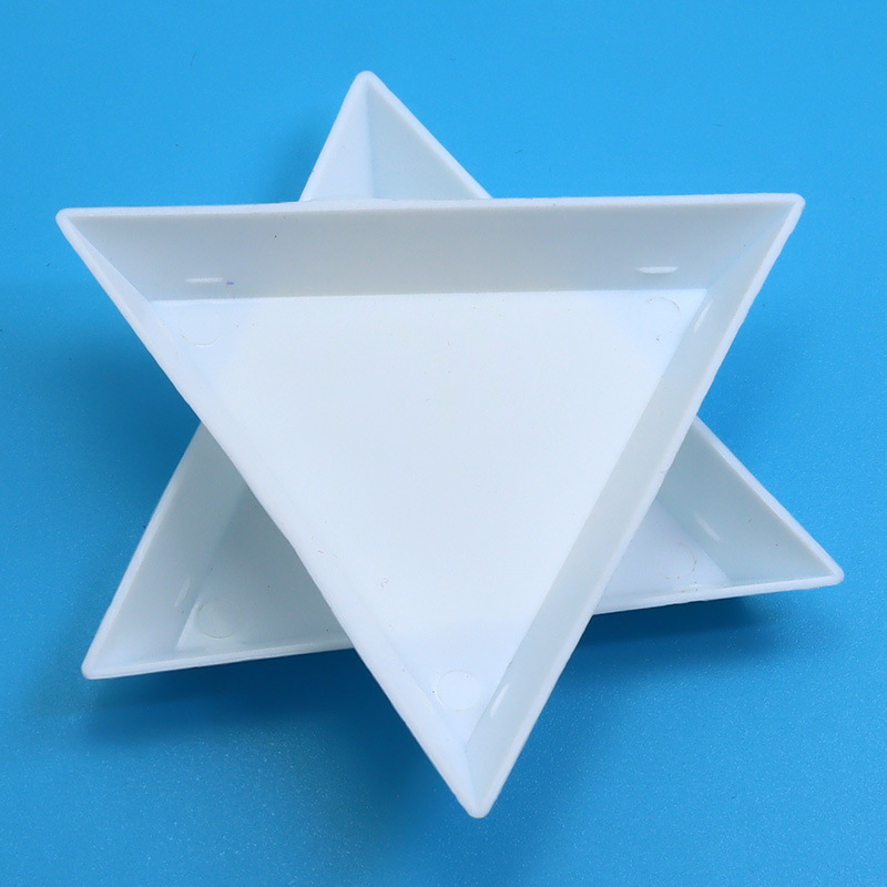 Triangle plate disc white sample box plastic PP point drill diy wholesale flat bottom pick drill plate