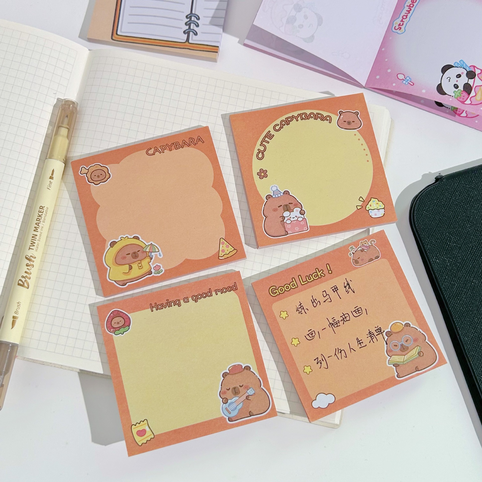 Cartoon Note Pad, Cute Girl, Good-Looking Message Note, Note Paper, Tearable and Sticky, N Times Stickers Wholesale