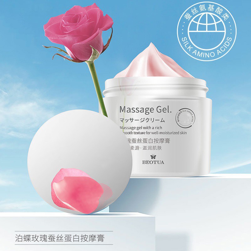Podie Rose Silk Glue Protein Massage Cream Refreshing Hydrating and Moisturizing Cleansing Facial Massage Cream Beauty Salon Wholesale