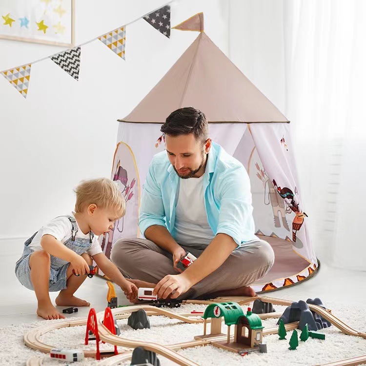 Korean Style Tent Children's Home Folding Indoor Tent Princess Toy House Sleeping Separate Bed Breathable Small House in Stock