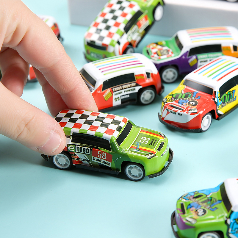 Douyin Internet Celebrity's Same Style Iron Pull Back Car Kidsren's Creative Cartoon Inertia Car Artificial Racing Toy Wholesale