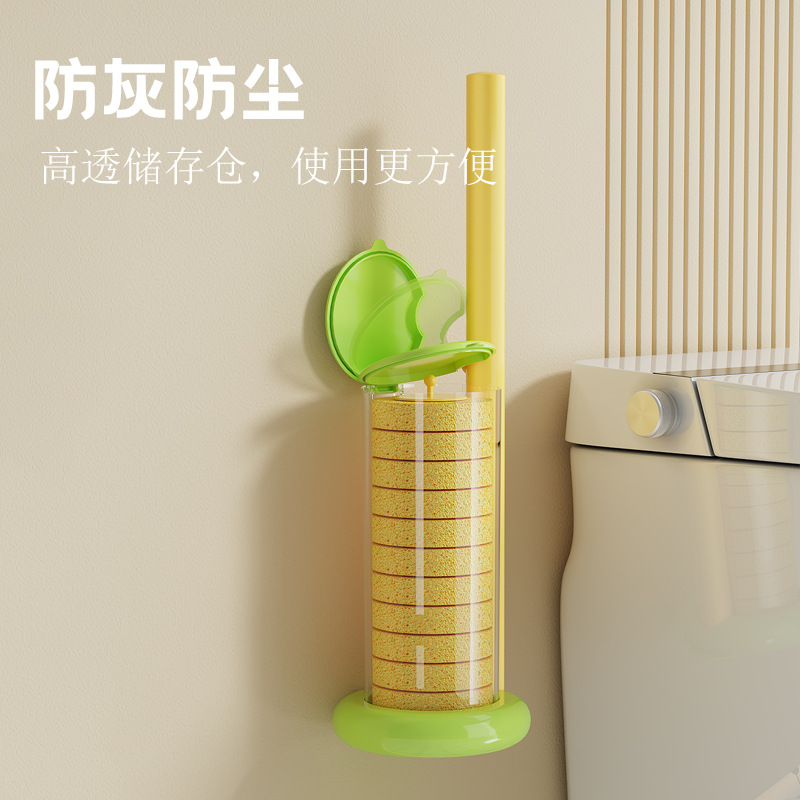 Disposable Toilet Brush Set Bathroom No Dead Ends Sterile Household Disposable Replacement Cleaning Brush Head Toilet Brush