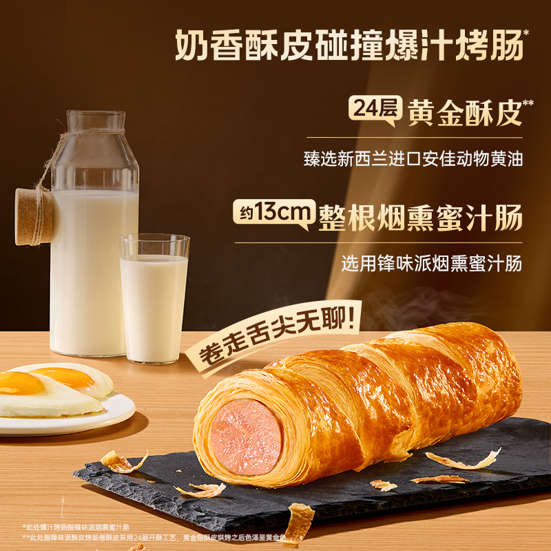 Spicy Crispy Pastry Sausage Rolls, Croissant Sausage Bread, Kidsren's Breakfast Fast Food, Air Fryer Semi-Finished Sausages