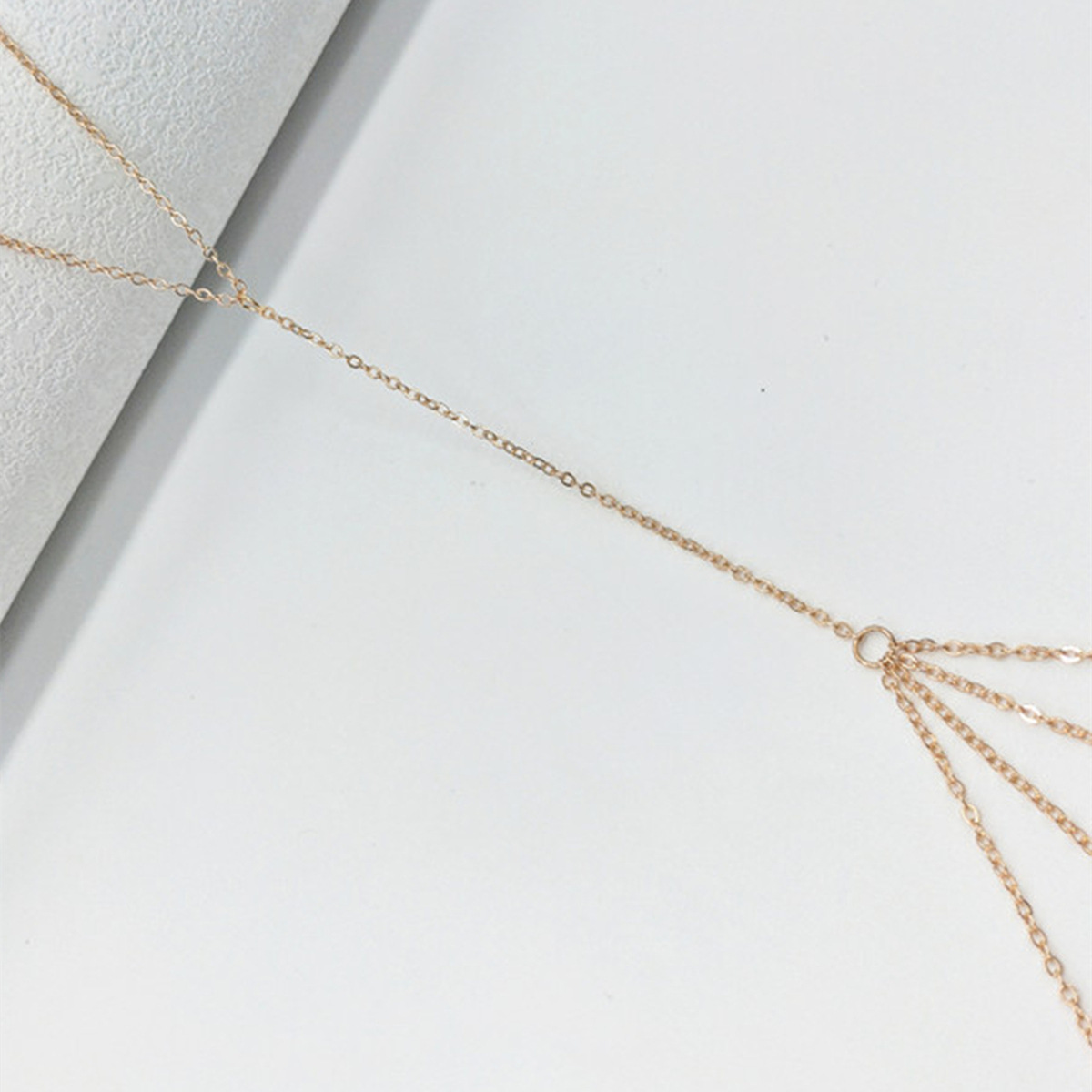 European and American women's accessories simple sexy tassel chest chain fashion alloy double body chain integrated chain