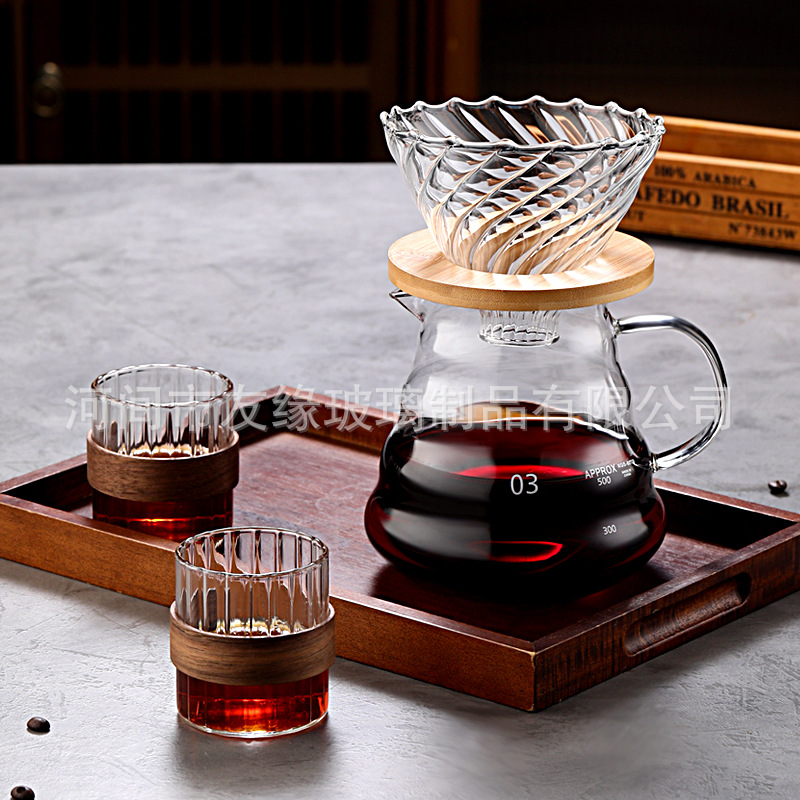 Кофейник для совместного использования, ручной кофейник, облачный кофейник, стеклянный кубок для совместного использования, V60, маленький кофейник, ручной комплект