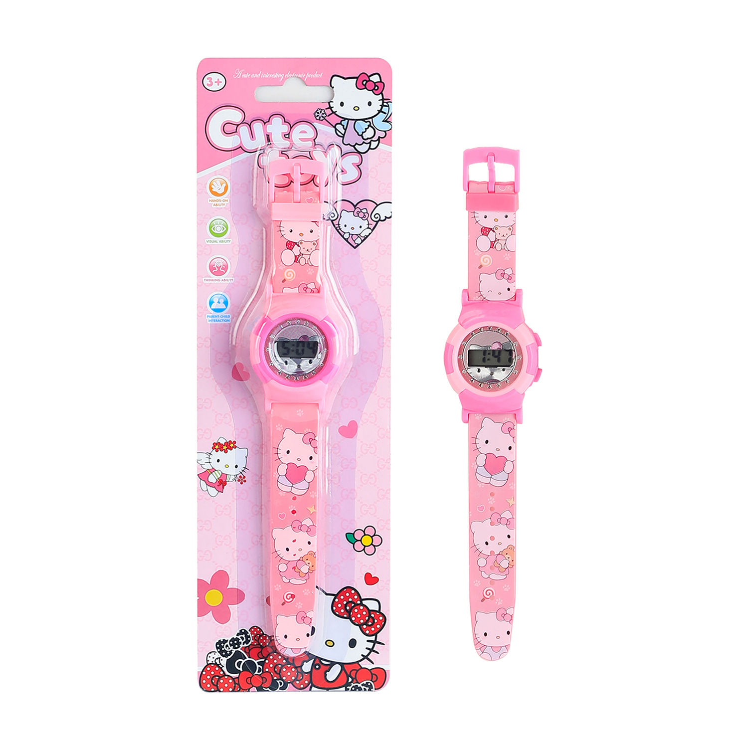 New Cartoon Children's Watch Kt Cat Big-Eared Dog Melody Electronic Watch Boys and Girls Toddler Toys Gifts Wholesale