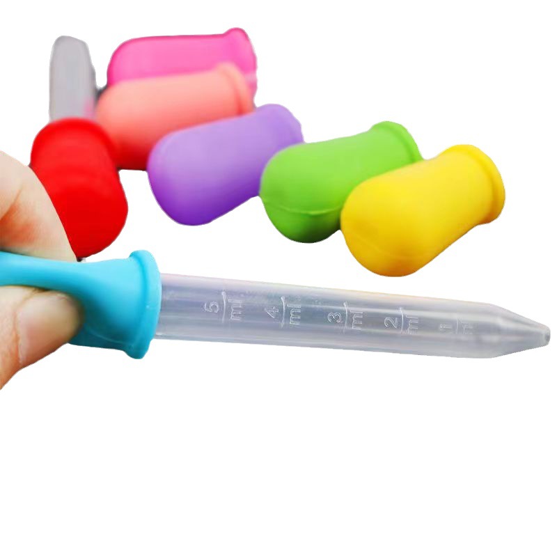 Food grade silicone dropper medicine feeder infant anti-choke 5ml with scale experiment dropper water feeding medicine artifact