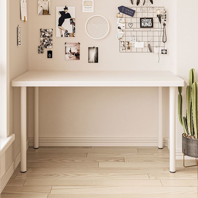 Компьютерный стол для аренды, учебный маленький белый стол, стол с закругленными углами, стильный письменный стол, прямоугольный стол.