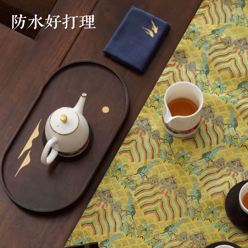 Cloud Brocade Double-Sided Brocade Cloth Mat Tea Ceremony Dry Bubble Mat Chinese Style Tea Mat Retro Zen Tea Mat