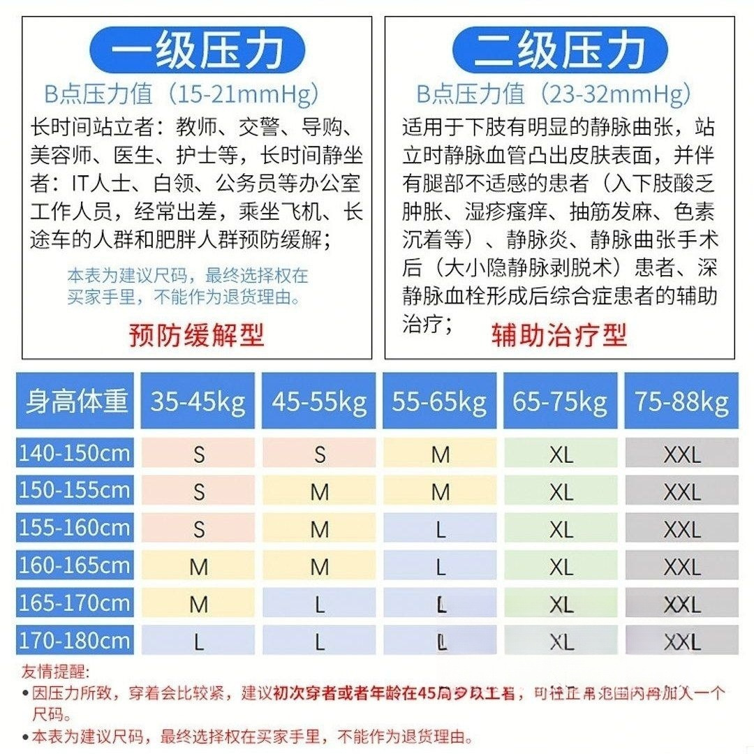 Xinzhangzhuang Black Mid-Calf Two-Level Calf Socks with Exposed Ankles for Medical Varicose Veins Pressure Calf