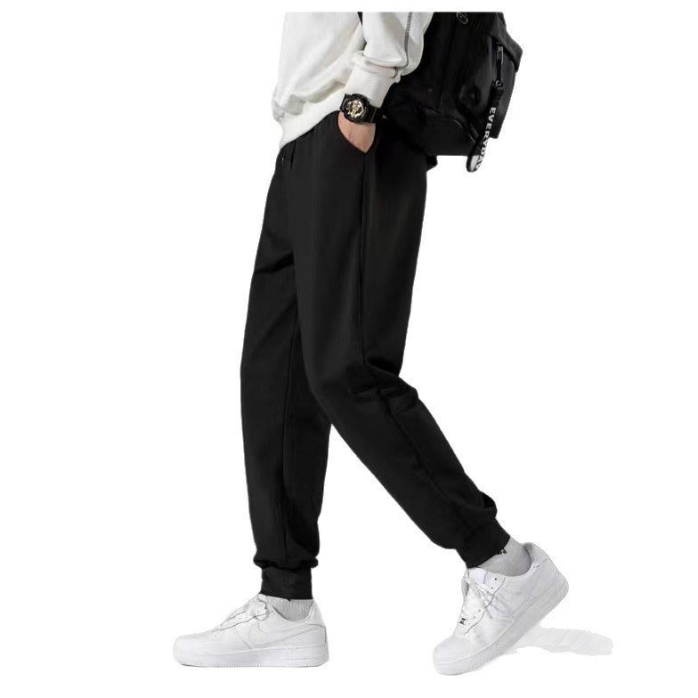 Autumn and Winter Men's Sports Pants Wholesale Fleece-Lined Casual Cotton Pants Men's Versatile Breathable Loose Leggings Sweatpants Trendy Trousers