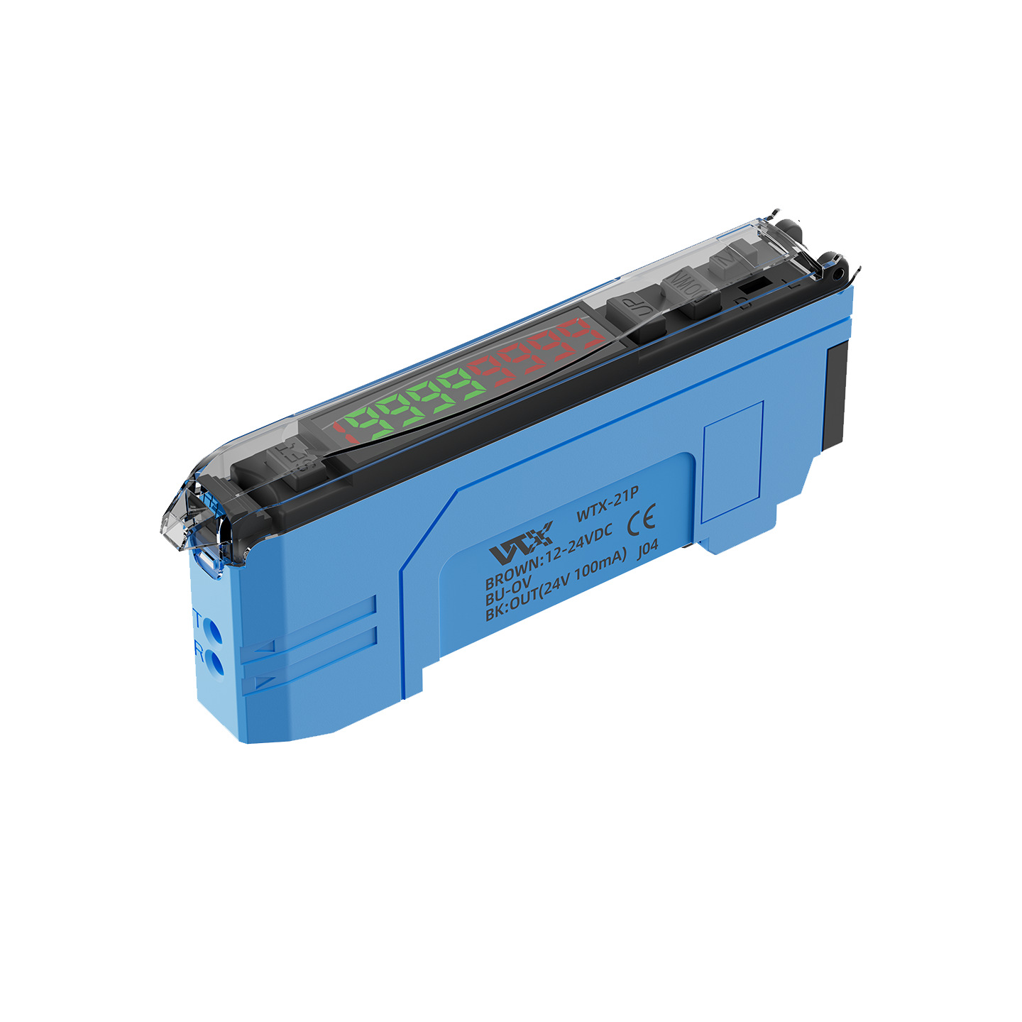 Wtx Dual Digital Display Analog Fiber Optic Amplifier Analog Correction Amplifier Fiber Optic Sensor Through-Beam Diffuse Reflection