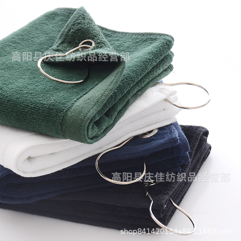 Climbing buckle buttonhole hook towel soft absorbent cut velvet cleaning ball towel spot wholesale embroidered LOGO
