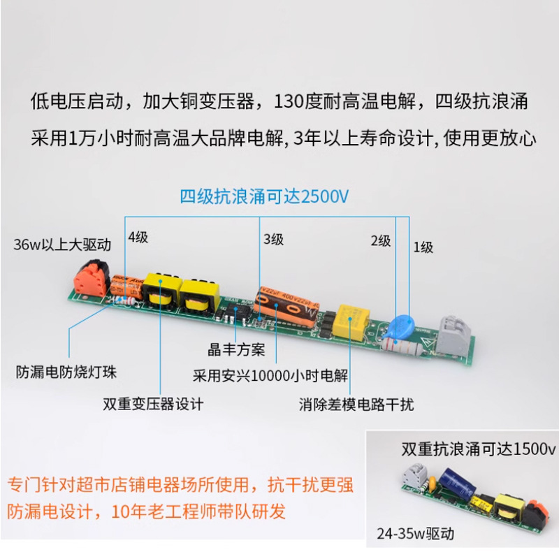 Led Strip Lights Seamless Splicing Office Lights Gym Shopping Malls Supermarkets Commercial Chandeliers Aluminum Strip Lights