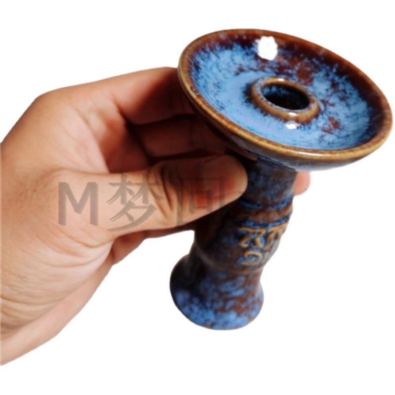 Hookah Ceramic Head Smoke Pot Amy Smoke Bowl Hookah Bowl Glazed Medium Hole Arabian Shisha Accessories