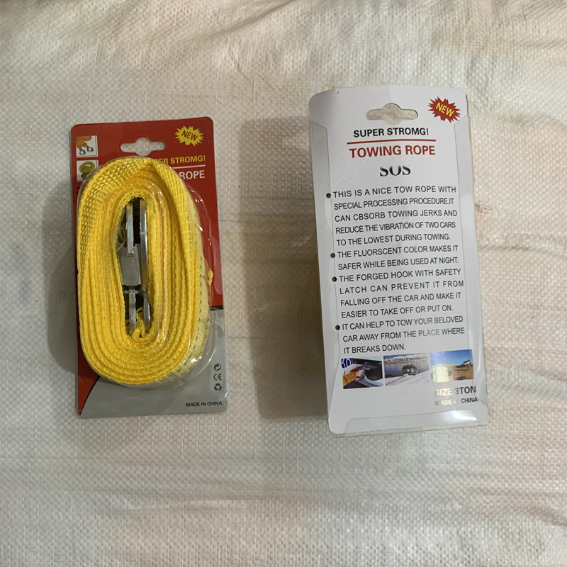 Direct selling car traction rope car safety emergency trailer with car trailer rope 4 meters 3 tons trailer rope