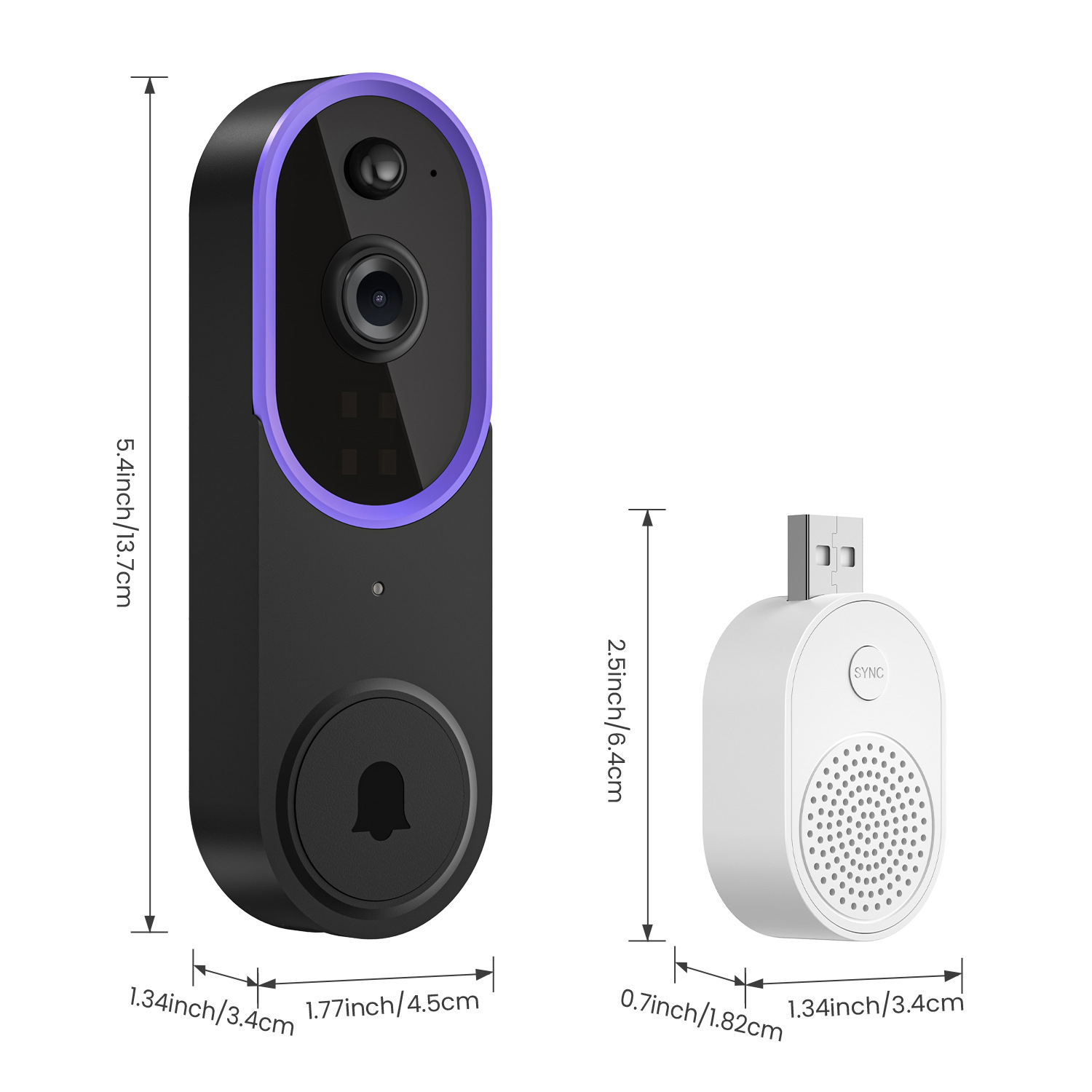 Cross-Border Popular Smart Doorbell, Video Doorbell, Wireless Doorbell, Smart Home Security Surveillance Camera for Home Use