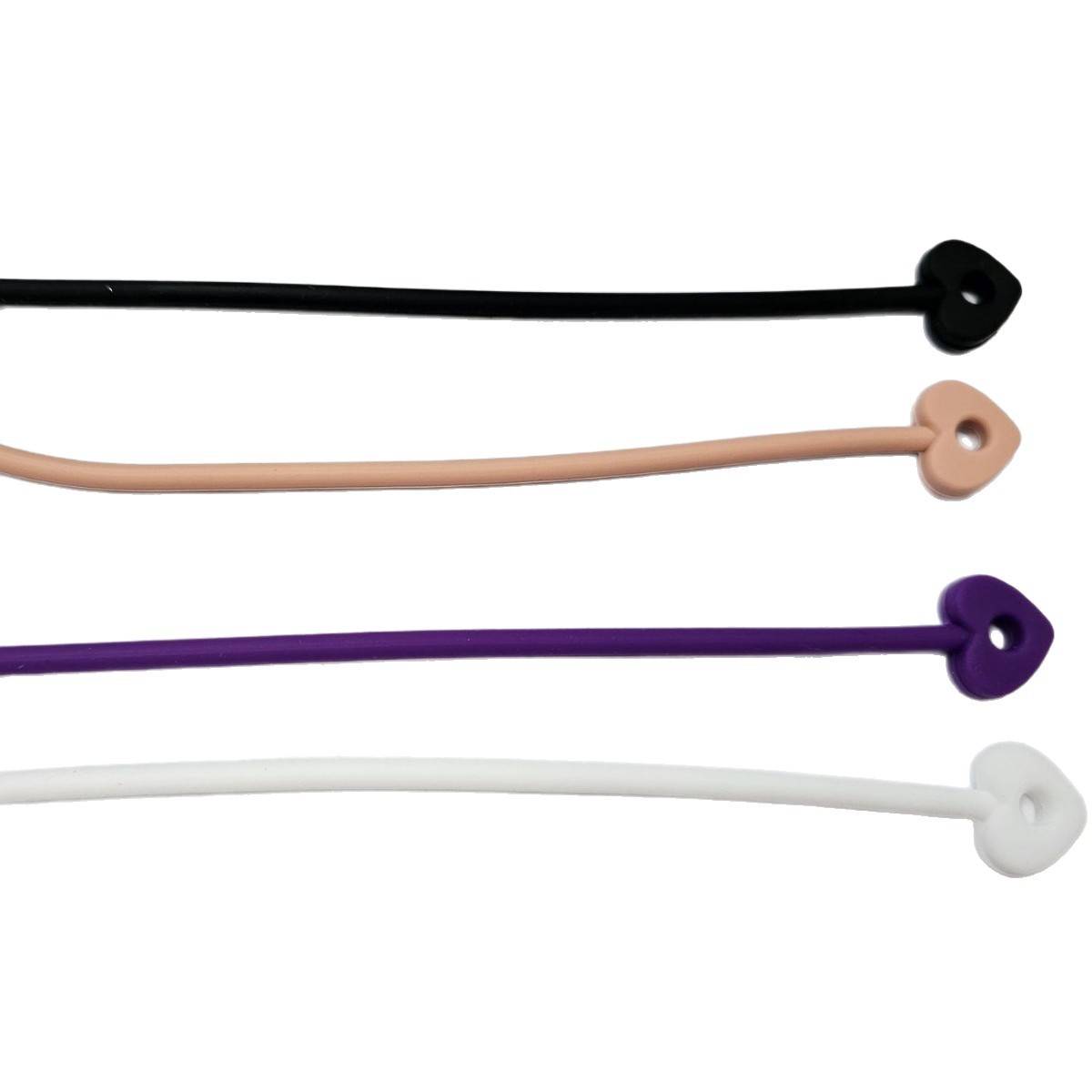 Factory Direct Sales 150mm Heart Silicone Rope Silicone Shampoo Brush Storage Lanyard Data Cable Winder Multi-Function Rope