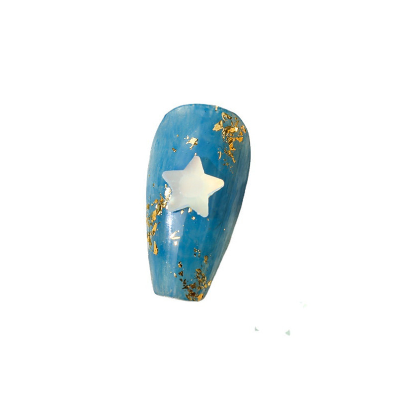 Internet Celebrity Nail Art Luminous Jewelry Stars Moon Five-Pointed Star Fluorescent Ice Transparent Nail Diamond Starry Sky Decoration DIY Accessories
