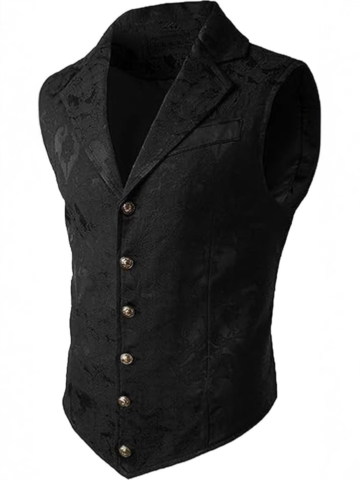 2025 Cross-Border Men's Business Suit Vest Fashion British Retro Vest Casual Suit Slim Vest