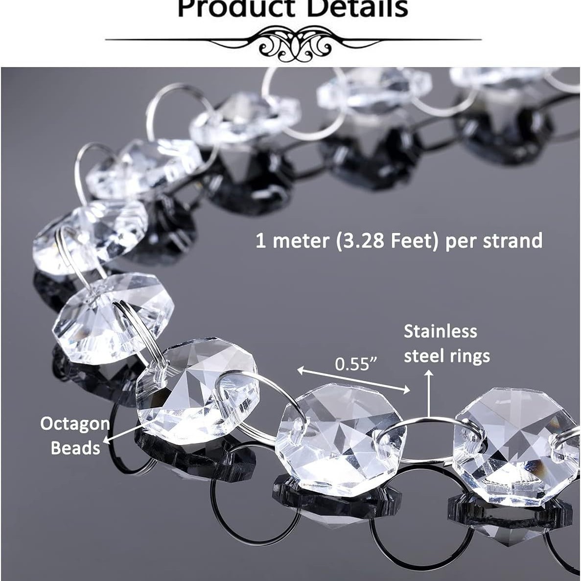 Transparent K9 Crystal Bead Curtain Loose Beads Living Room Hotel Hanging Decoration Bedroom Lighting Accessories Octagonal Bead Door Curtain Factory