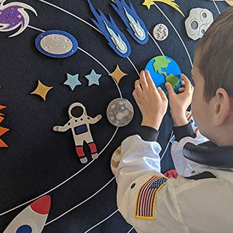 Starry Sky Universe Felt DIY Children's Learning Storytelling Game Pack Toddlers and Preschool Hanging Ocean Story Board