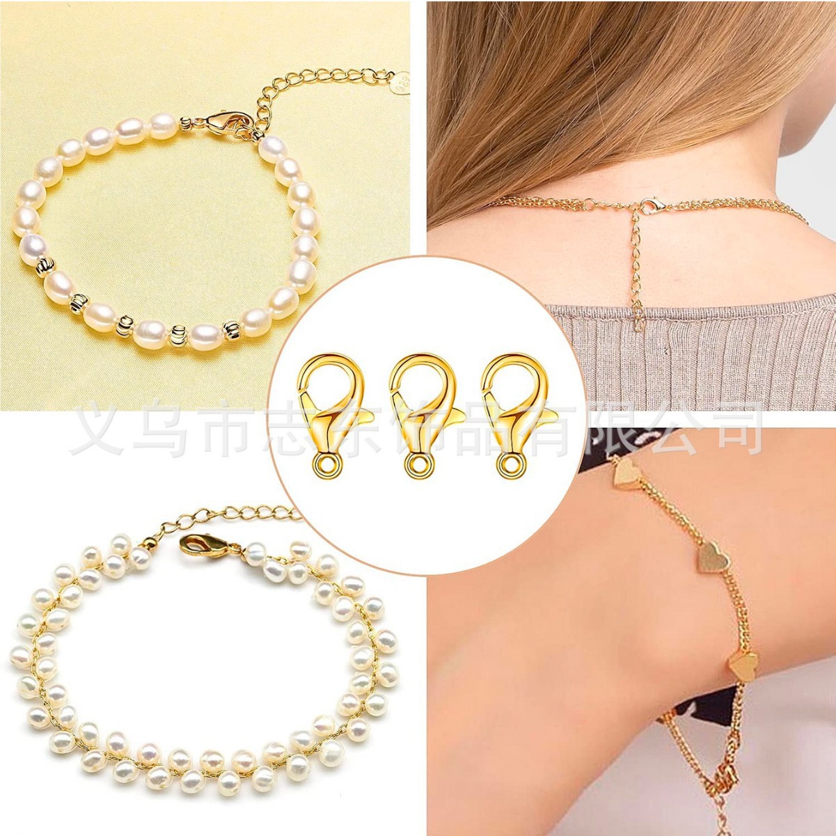 Factory direct jewelry zinc alloy necklace buckle bracelet link buckle alloy buckle lobster buckle jewelry accessories wholesale