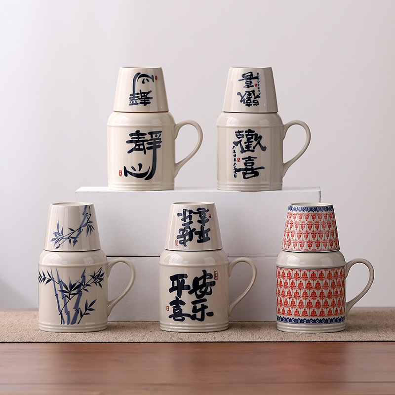 Xiaohongshu Small Warm Pot Household Mug with Lid Large Capacity Ceramic Office Stew Teapot Tea Cup Gift Box