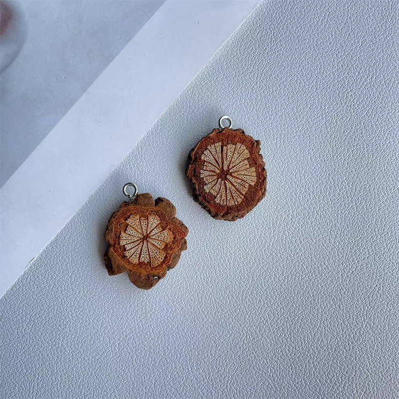 Handmade diy Fruit with Horn Nails, Natural Acorn Lotus Pod, Open Smile Plant Fruit, Creative Earrings, Bracelet Fruit