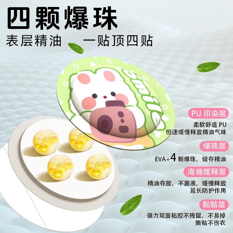 Elongteng Factory Has In-Stock Plant Essential Oil Burst-Bead Patches for Children, Summer Fragrance Patches, Manufacturer Cross-Border Processing of Aromatherapy