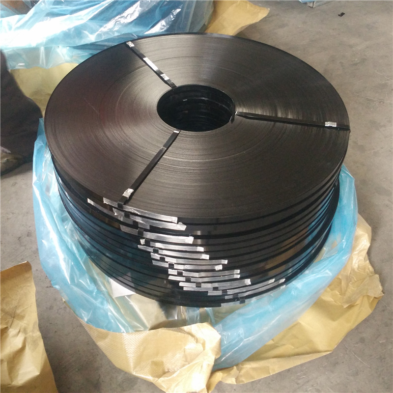High Zinc Layer Cold Galvanized Packaging Steel Belt Q235 Metal Black Corrugated Tube Steel Belt Baked Blue Packaging Belt