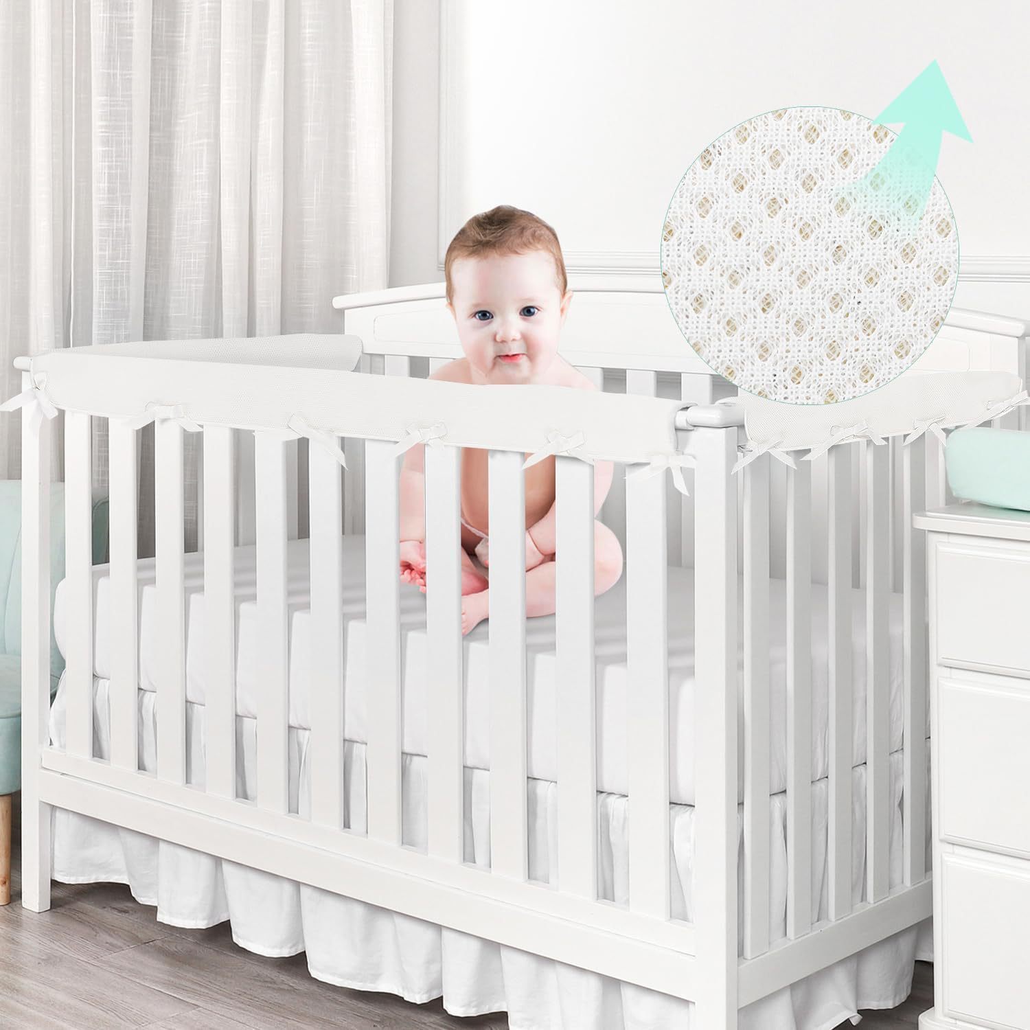 Amazon's Popular Summer 3D Breathable Guardrail Baby Guardrail Soft Bag Kidsren's Anti-Collision Material Split Bed Surround