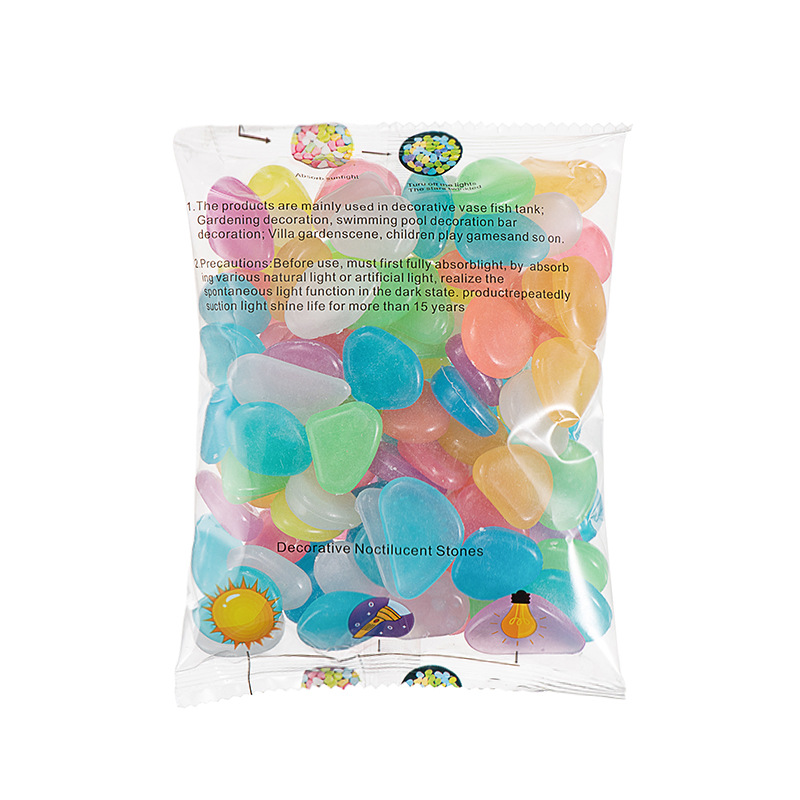 2cm Artificial Luminous Stone Fish Tank Aquarium Landscaping Luminous Stone Resin Plastic Pebbles Fluorescent Stone Manufacturer