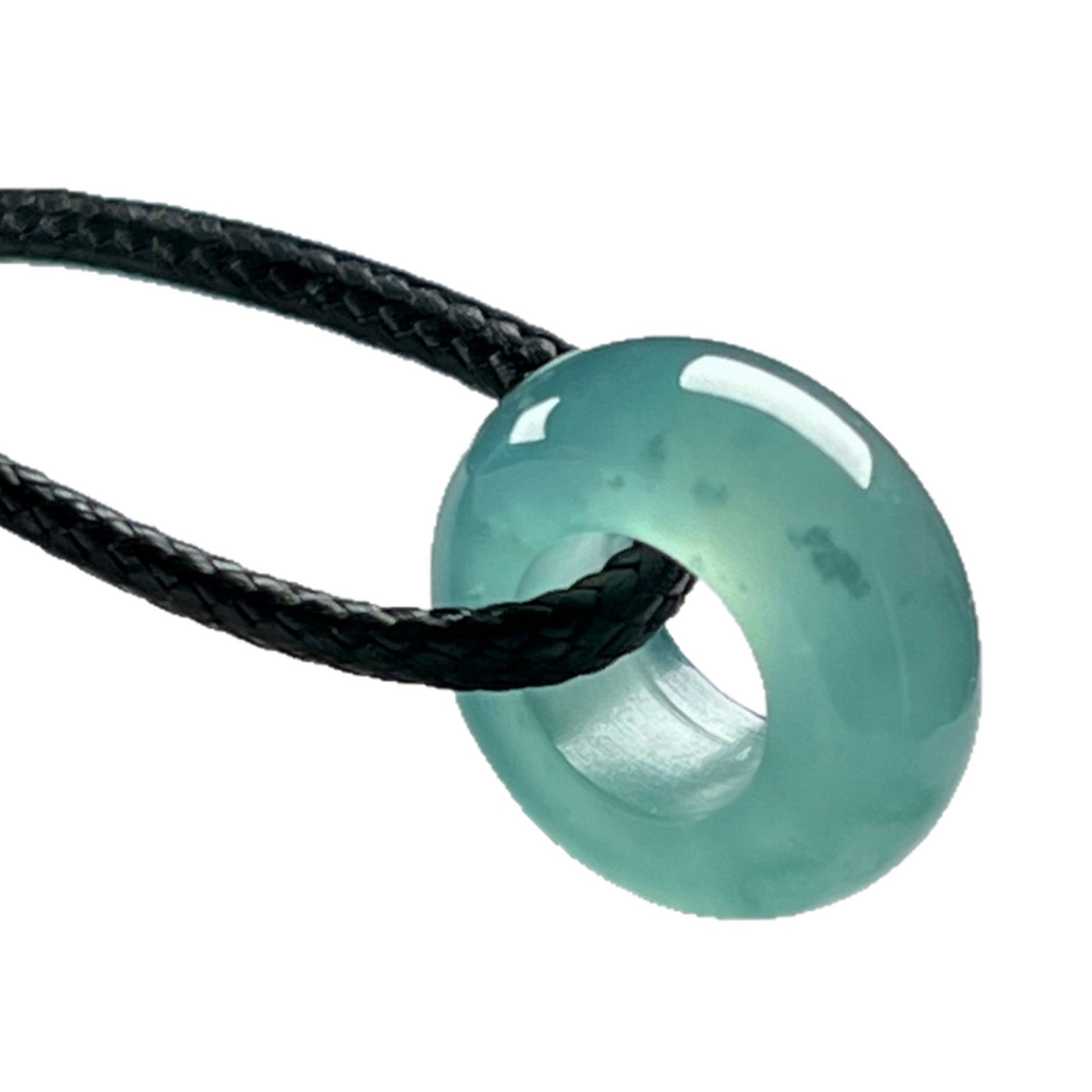 Natural Jade A-Grade Pendant with Ice Base Blue Water Running Ring, Genuine Sihui Jade Jewelry Wholesale
