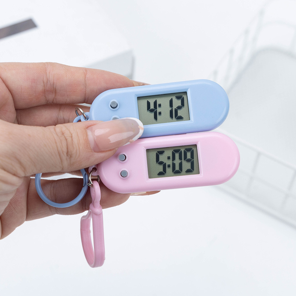 Macaron Student Examination Ellipse Small Wall Watch Creative Candy Color Silent Examination Digital Electronic Watch Nurse Pocket Watch