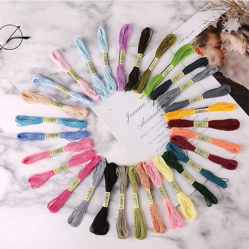 Factory cross stitch thread in stock wholesale embroidery thread ecological polyester cotton thread 8 M 6-strand embroidery DIY handmade braided thread