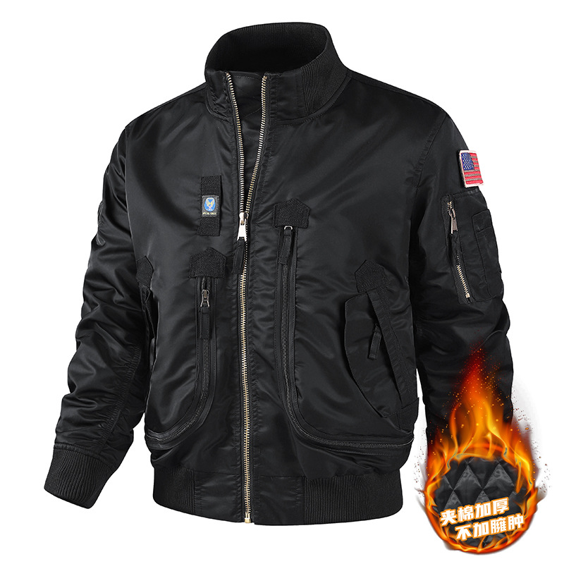 726 Military Fans Autumn and Winter Air Force Flight Thickeneded Cotton Jacket Men's Short Baseball Uniform Tactical Stand Collar Jacket Men