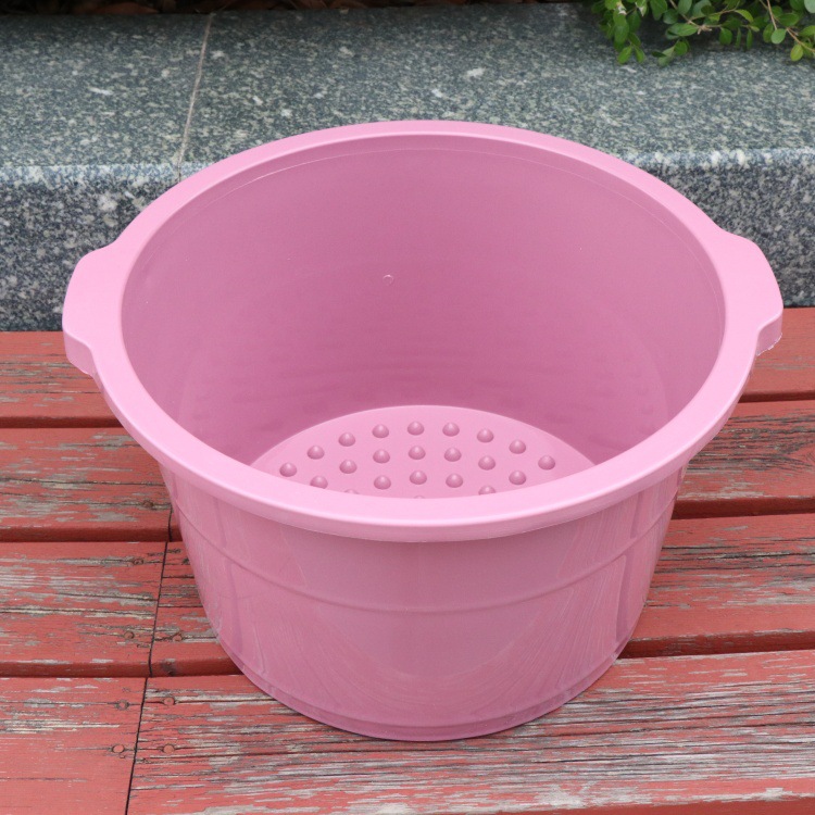 Thickened Plastic Raised Massage Foot Bath Bucket, Deepened Hand and Foot Bath Basin, Large Durable Foot Bath Basin