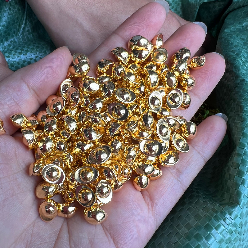 Оптовая продажа мини маленькие сплавные инлет украшения мини металлические золотые инлет серебряные инлет храмовые принадлежности