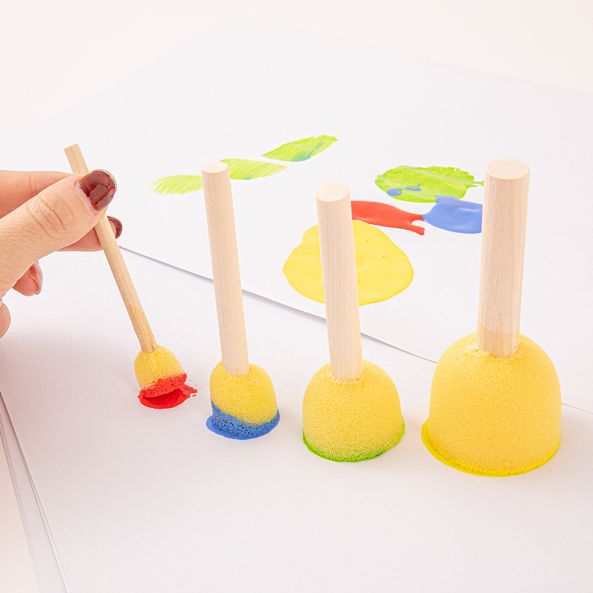 Cross-border painting sponge seal art painting graffiti tools kindergarten children DIY rubbings sponge brush