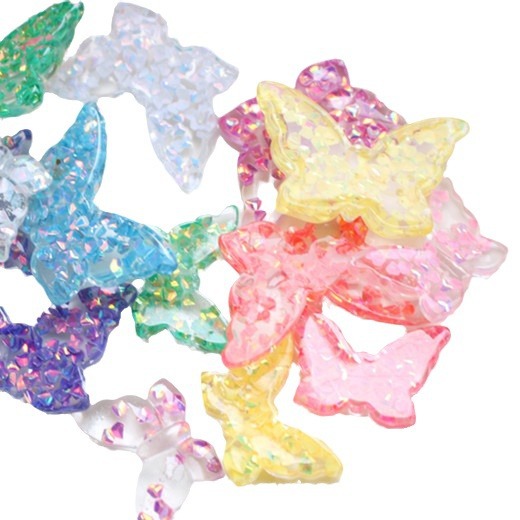 Sequins butterfly diy cream glue small accessories resin accessories headdress accessories hair clip diy hole shoes patch wholesale